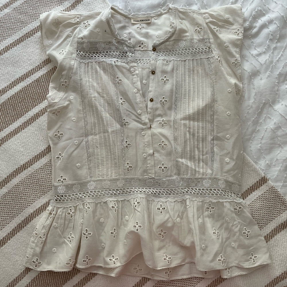 Ulla Johnson Oksana Flutter Sleeve top